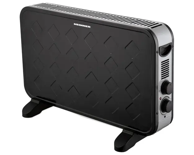 Convector de podea Heinner HCVH-Y2000TBK, 2 setari pentru incalzire: 1250/2000W, termostat ajustabil, ventilator Turbo, protectie supraincalzire, indicatoare luminoase