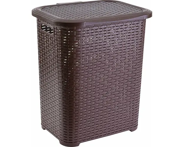 Cos plastic Heinner, tip ratan, 45 l, maro, 34,5x41x46 cm