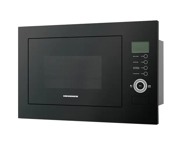 Cuptor cu microunde incorporabil Heinner HMW-25BIGBK, 25 L, 900 W, Grill, Control touch, Display LCD, Sticla Neagra