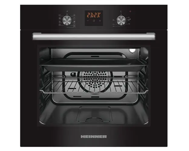 Cuptor incorporabil electric Heinner HBO-S569LDTGC-GBK, 56 l, multifunctional, 9 functii, grill, display Touch, clasa A, negru