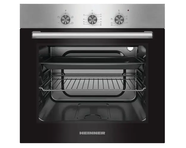 Cuptor incorporabil electric Heinner HBO-S624LTG-IX, 62 l, 4 functii, grill, clasa A, inox
