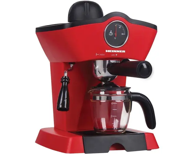 Espressor Heinner HEM-200RD, 800W, 3.5 bar, filtru inox, 250 ml, Rosu