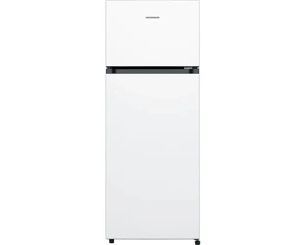Frigider cu doua usi Heinner HF-205F+, 205 l, Clasa F, Iluminare LED, 3 rafturi de sticla, H 143.4 cm, Alb