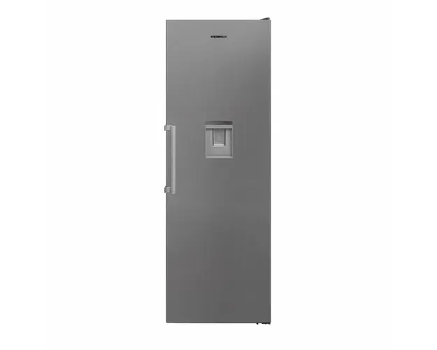 Frigider cu o usa Heinner HF-V401NFXWDE++, 389 l, No Frost, Control electronic, Dozator de apa, Iluminare LED, Clasa E, H 186 cm, Inox