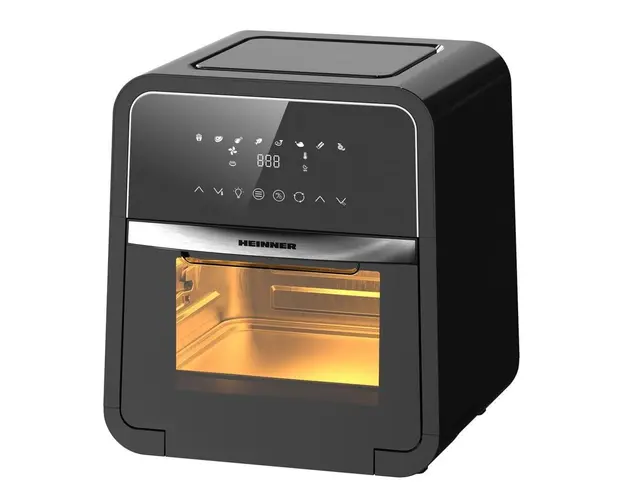 Friteuza cu aer cald Heinner Masterfry HAF-B12BK2000, 2000W, functie cuptor, 12l, temperatura 30-200 grade, 8 programe, 3 nivele de gatire, oprire automata, negru