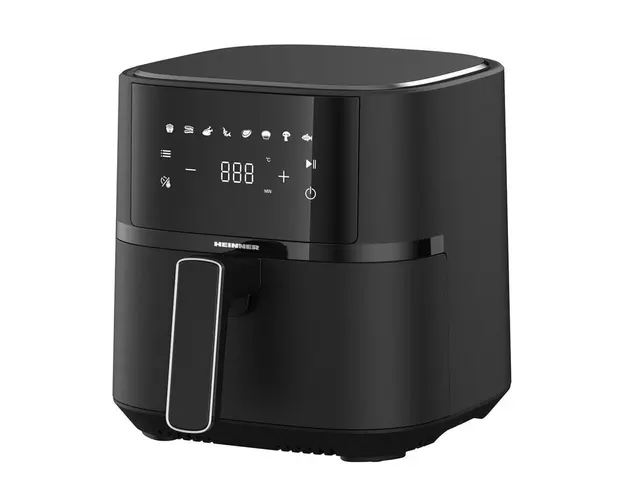 Friteuza cu aer cald Heinner HAF-B4BK1500, 1500w, capacitate cos 4l, termostat reglabil 80-200 grade display digital, Negru