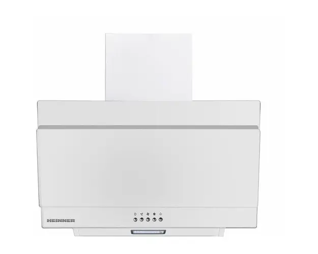 Hota decorativa Heinner DCH-350RGWH, Putere de absorbtie 276.6 m3/h, 1 motor, Iluminare LED, 60 cm, Sticla alba