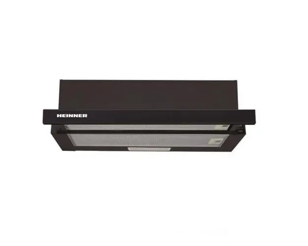 Hota incorporabila telescopica HTCH-440GBK, putere de absorbtie 325 mc/h, 1 motor, 60 cm, 2 trepte de viteza, Sticla neagra