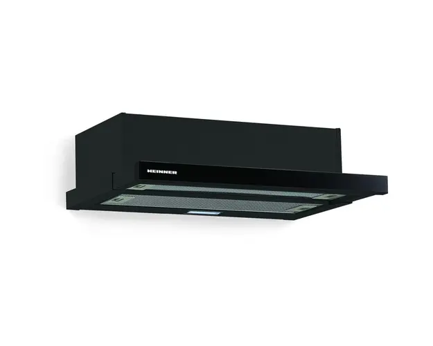 Hota incorporabila telescopica Heinner HTCH-490GBK, 1 Motor, Putere de absorbtie 413.5 m3/H, Lumina LED, 90 cm, Negru