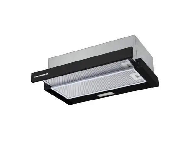 Hota incorporabila telescopica Heinner HTCH-F400BK, Putere de absorbtie 358.4 m3/h, 1 motor, Iluminare LED, 60cm, Negru