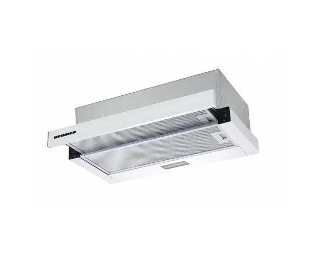 Hota incorporabila telescopica Heinner HTCH-F400WH, Putere de absorbtie 358.4 m3/h, 1 motor, Iluminare LED, 59.5 cm, Alb