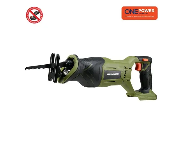 Fierastrau tip sabie pe acumulator Heinner HR-LFSU001, 18 V, 2800 RPM, 25.4 mm lungime cursa, tehnologie OnePower, fara acumulator/incarcator