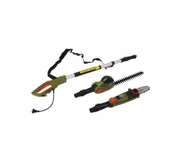 Unealta electrica multifunctionala 2 in 1 pentru gradina Heinner VMT001,drujba/motofierastrau 750 W,trimmer gard viu 550 W,maner telescopic 128 - 197 cm