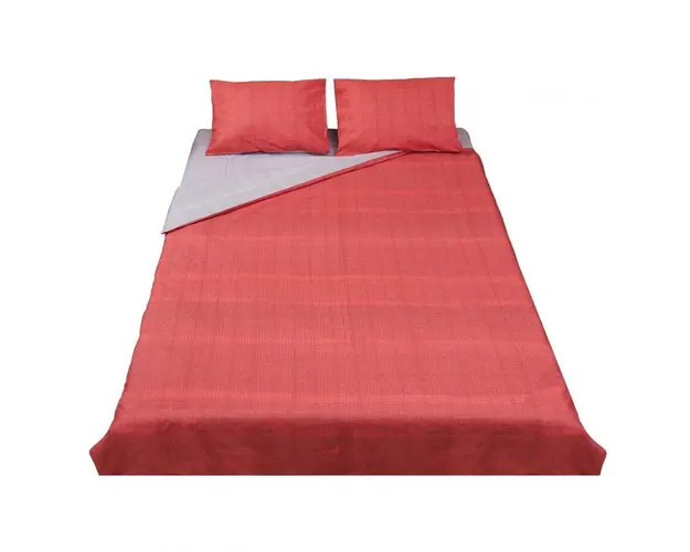 Lenjerie de pat King Size in 2 tonuri, Caramiziu si Gri