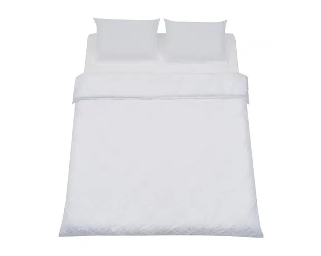 Lenjerie de pat HEINNER King Size cu broderie tuffata, Alb