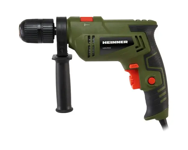 Masina de gaurit si insurubat (bormasina) cu percutie Heinner UMGP012, 550 W, 3000 RPM, mandrina automata, 13 mm diametru maxim mandrina