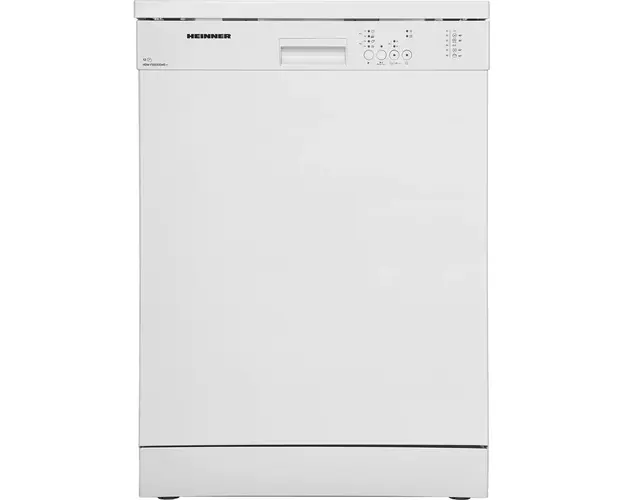 Masina de spalat vase Heinner HDW-FS6006WE++, 12 Seturi, 6 programe, Clasa E, Half load, Aquastop, 60 cm, Alb