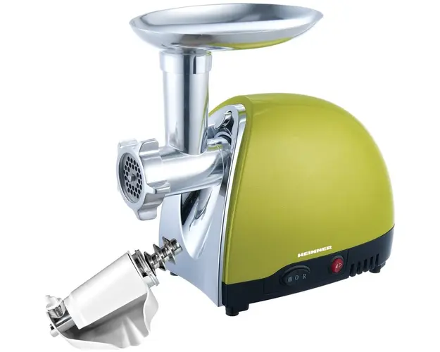 Masina de tocat Heinner MG1500TA-GR, 1600 W, Accesoriu pentru rosii si carnati, Cutit inox, Verde