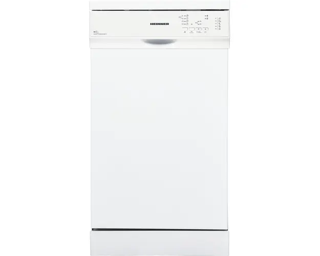 Masina de spalat vase Heinner HDW-FS4552WE++, 10 seturi, 5 programe, 45cm, Clasa E, Aquastop, alb