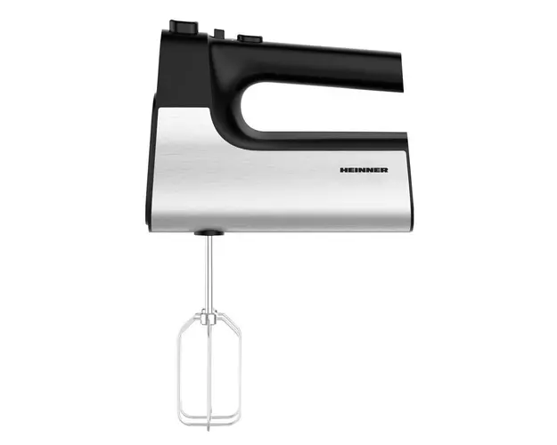 Mixer de mana Heinner HM-500BKSS , 500 W, viteza variabila, Negru cu decoratiuni inox