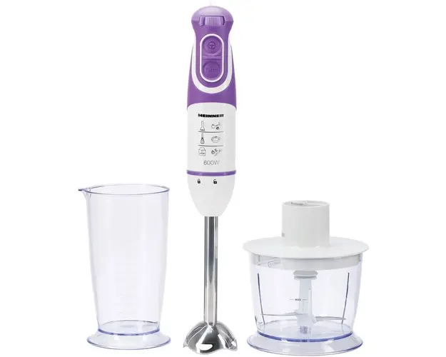 Mixer vertical Heinner HB-600UV, 600 W, 0.7 l, 5 viteze, Alb/Mov