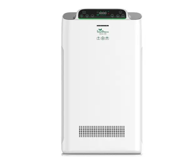 Purificator de aer Heinner HPA-318WIFI, CADR 318m³/h, 38 m², Control tactil cu display, Control WIFI, telecomanda, filtru HEPA H11, Generator ioni negativi, Senzor PM 2.5