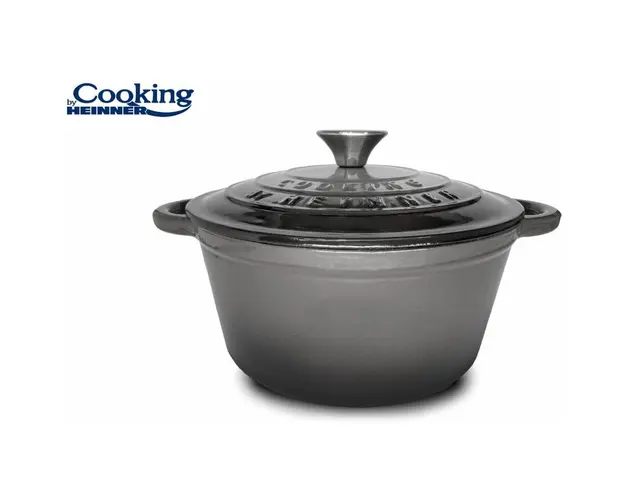 SEMIOALA FONTA EMAILATA + CAPAC 24 x 11.5 CM, 4 L, MARBLE GREY