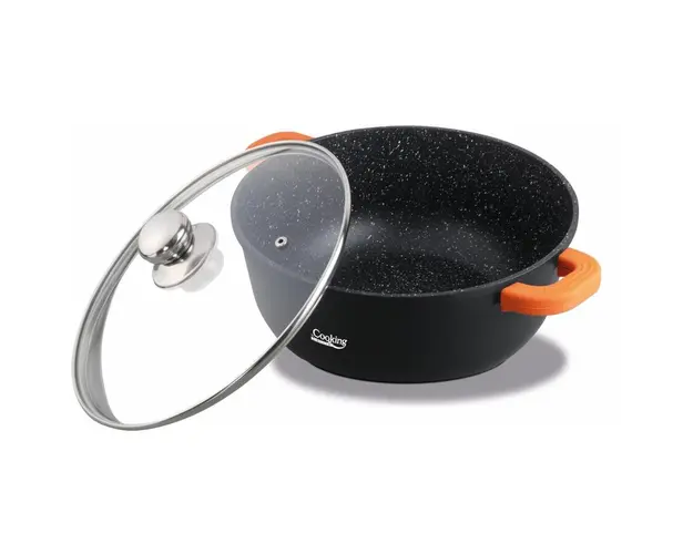 Semioala aluminiu turnat +capac, 24x11.5 cm, 4.4 L, Inductie,DARK LINE