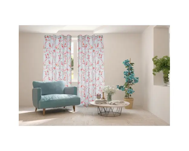 Set 2 draperii Heinner Home, 100% bumbac, 140x270cm, model Cherry Flower