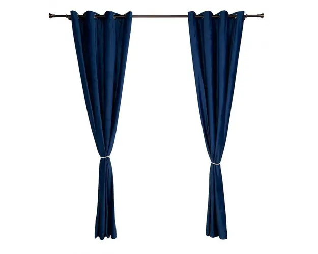 Set 2 draperii catifea 140x270 Albastru