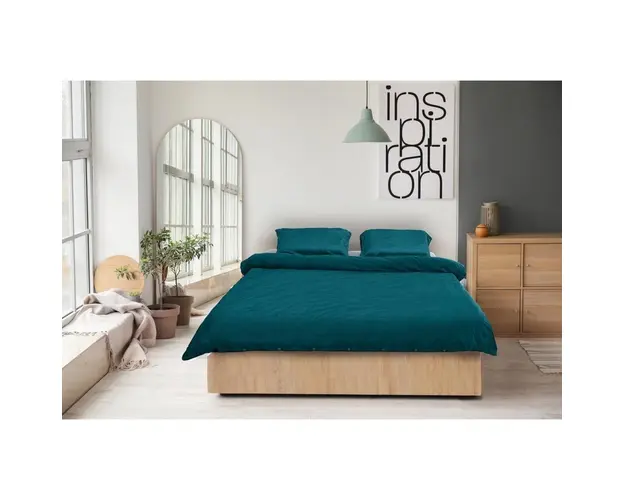 Set de pat catifea King Size- Verde