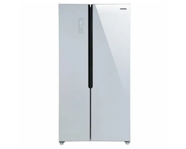 Side by side Heinner HSBS-H442NFGWHE++, 442 l, Total NoFrost, Display, Clasa E, H 177 cm, Sticla alba