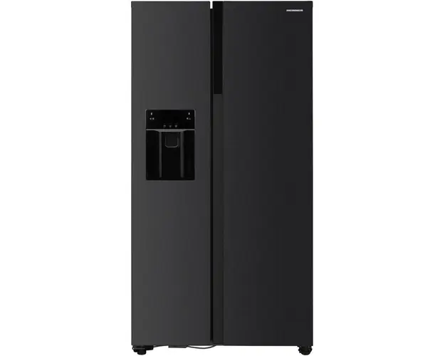 Side by side Heinner HSBS-HM513NFIMDXE++, 513 l, No Frost, Dozator de gheata, Display LED, Clasa E, Compresor Inverter, Smart, Alarma usa deschisa, H 177 cm, Inox