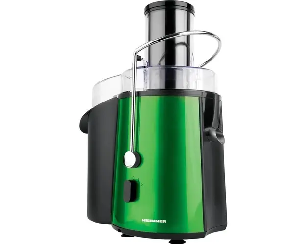 Storcator de fructe Heinner XF-1000GRSP, 1000W, Tub XXL, Baza inox, Sita inox, recipient suc 1L, recipient pulpa 2L, Verde