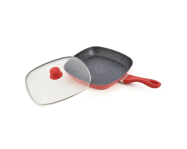 Tigaie grill aluminiu + capac 28x4 cm, ORANGE GRAYS