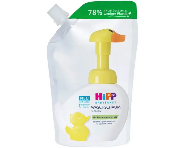 Rezerva pentru Spuma pentru spalarea mainilor si a fetei, HIPP Sensitiv, 250 ml
