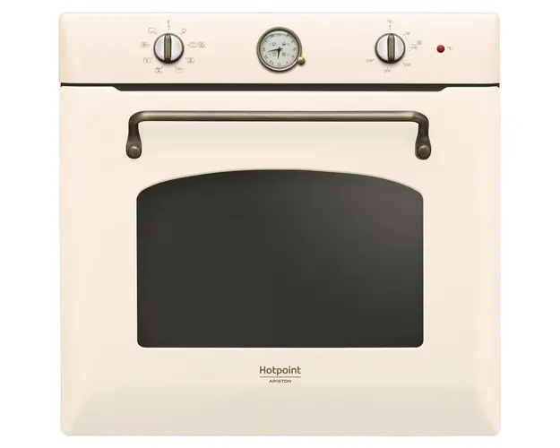 Cuptor incorporabil rustic Hotpoint FIT 804 H OW HA, electric, 73 l, multifunctional, grill, autocuratare hidroliza, clasa A, bej