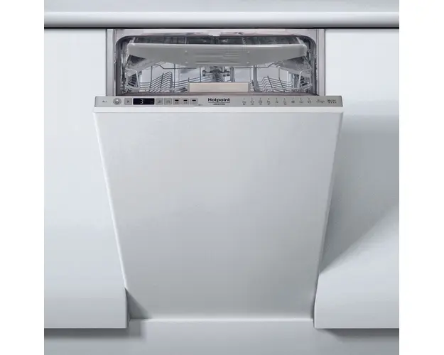Masina de spalat vase incorporabila Hotpoint HSIO3O23WFE, 10 seturi, 9 programe, Inverter, 3D Zone Wash, 45 cm, clasa E