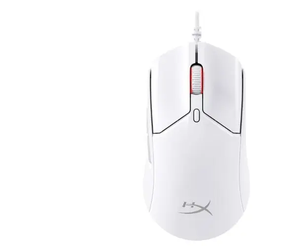 Mouse gaming cu fir HyperX Pulsefire Haste 2, 26000 DPI, ultrausor (53g), 6 butoane, 650IPS, 50G, software NGENUITY, cablu HyperFlex 2, alb