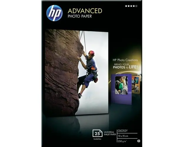 HP Q8691A PAPER Advanced Glossy Photo; 10 x 15 cm borderless; 25 sheet; Greutate/m2 250 Q8691A