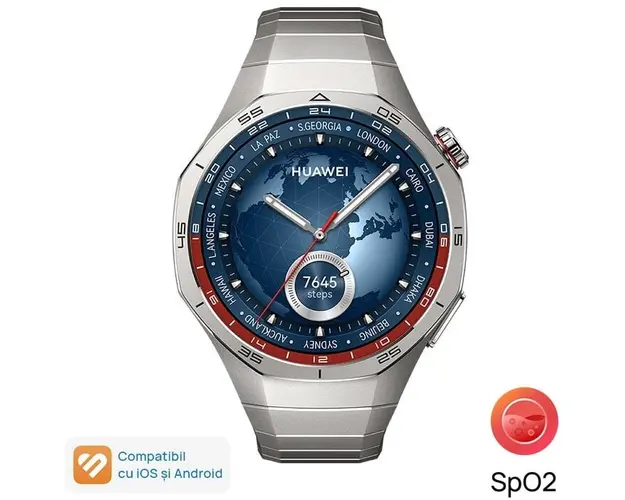 Smartwatch Huawei Watch GT 5 Pro, 46MM, Titanium Case, Titanium Strap