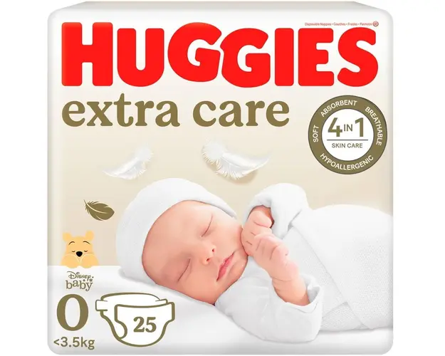 Scutece Huggies Extra Care 0, Convi, 3,5 kg, 25 buc