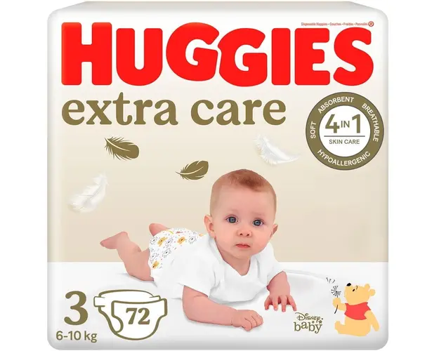 Scutece Huggies extra care 3, 6-10 kg, 72 buc