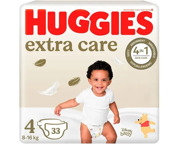 Scutece Huggies Extra Care 4 Jumbo, 8-16 kg, 33 buc