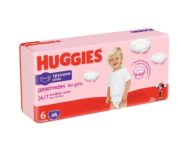 Scutece Huggies Pants Girl 6, 15-25 kg, 48 buc