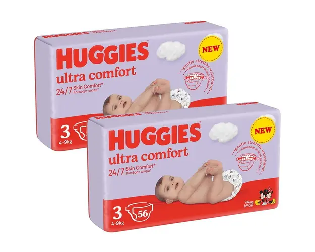Scutece Huggies Ultra Comfort Jumbo 3, 4-9 kg, 112 buc