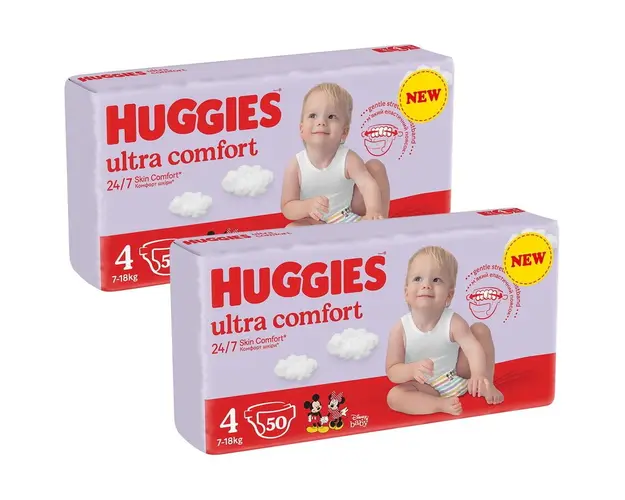 Scutece Huggies Ultra Comfort Jumbo 4, 7-18 kg, 100 buc