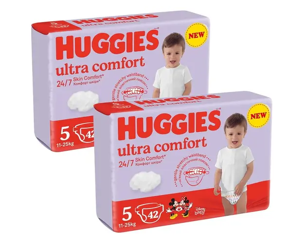Scutece Huggies Ultra Comfort Jumbo 5, 11-25 kg, 84 buc