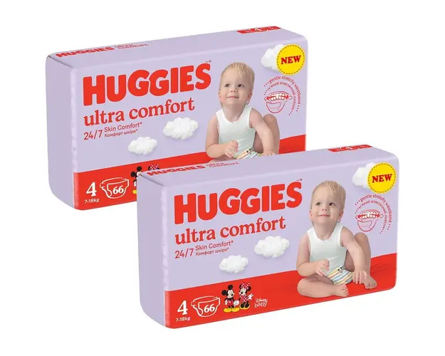 Scutece Huggies Ultra Comfort Mega UNISEX 4, 7-18 kg, 132 buc