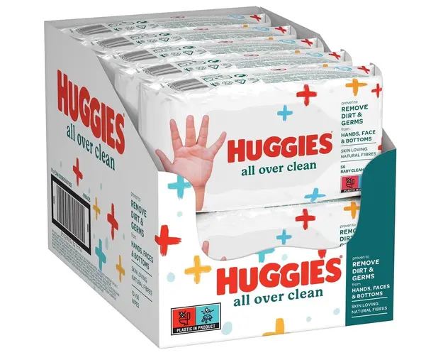 Servetele umede Huggies All Over Clean, 10 pachete x 56, 560 buc